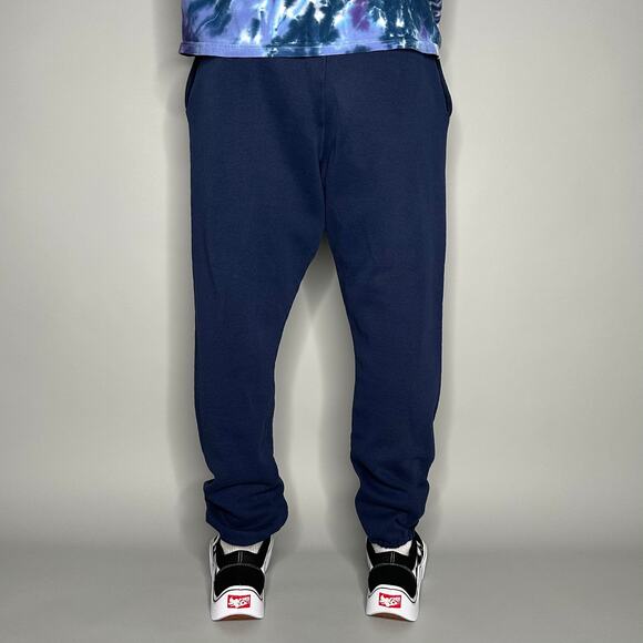 Vintage 90s Russell Sweatpants Mens L Navy Blue Cotton Joggers Elastic Cuffs - Picture 3 of 5